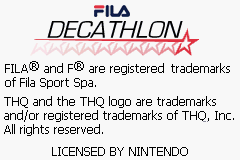 FILA Decathlon Title Screen